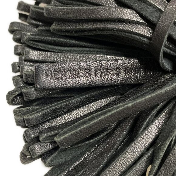 Auth HERMES Carmen - Black Agneau Milo Hardware Bag Charm - Picture 4 of 6